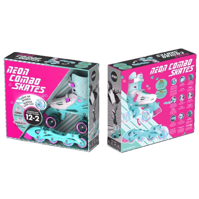 YVOLUTION Neon Combo 2 se 1 Afxomeioumena Patinia - Glazio/Roz